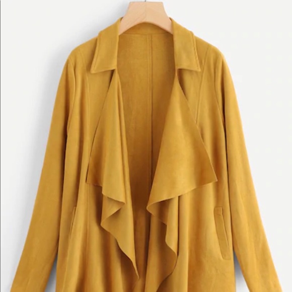 Jackets & Blazers - Suede Cascade Waterfall Collar Coat by AmourOC